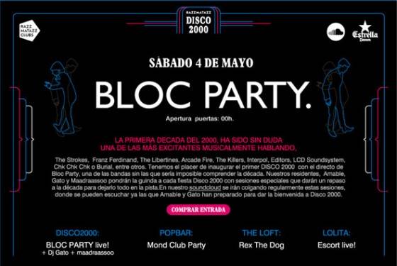 bloc party disco 2000 razzmattazz